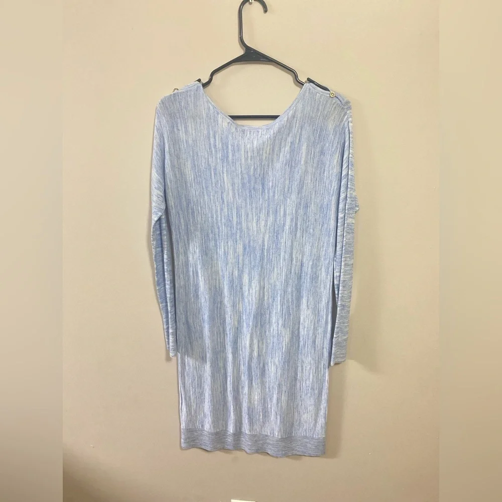 Lilly Pulitzer Size XS Jupiter Dress Lapis Blue Kangaro Pocket Wool Cotton Blend - Picture 3 of 14